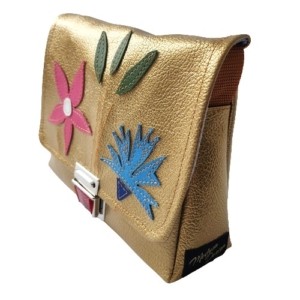 Blumentasche Kindertasche gold Blumen buntetasche